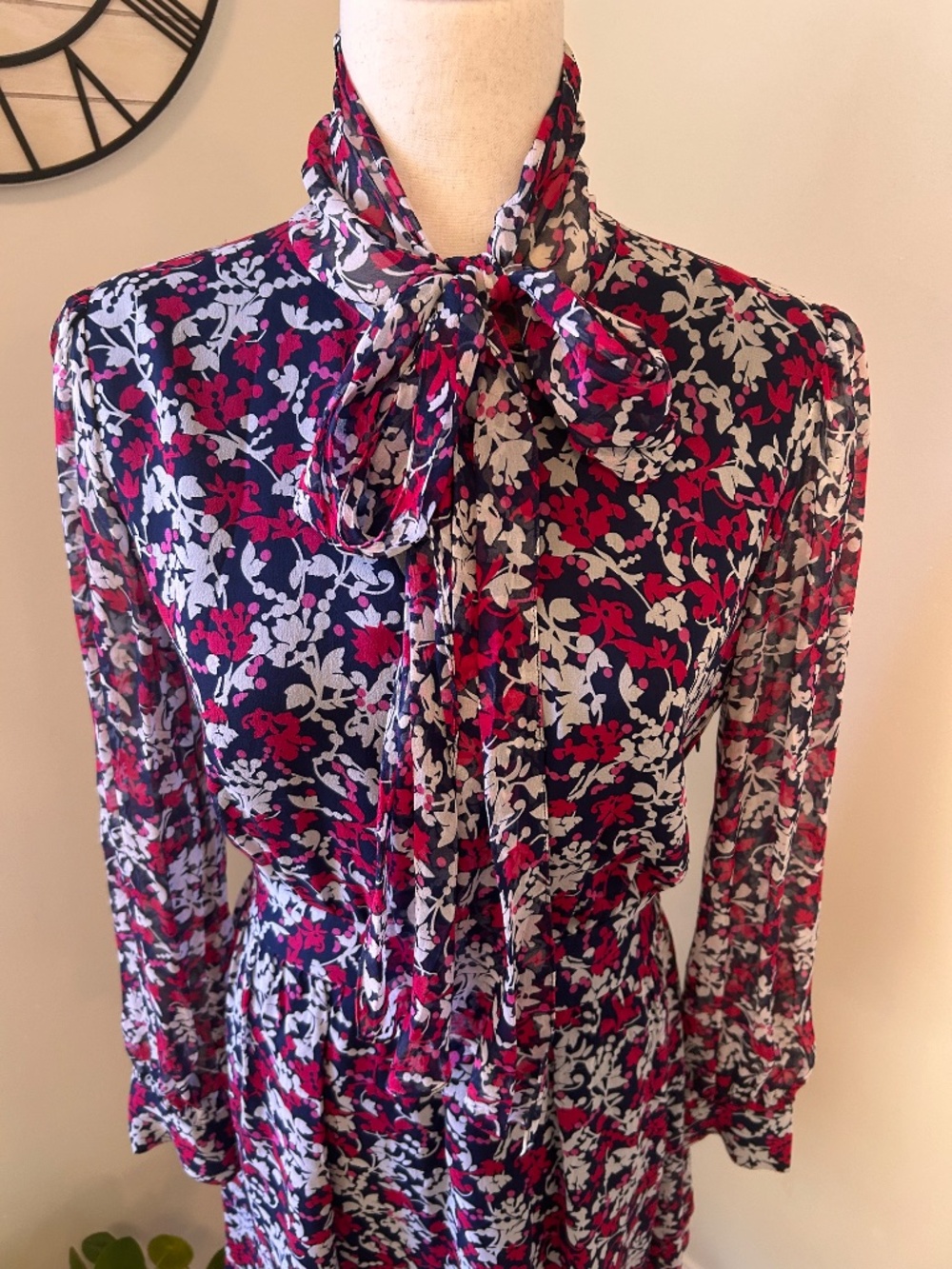 Diane von Furstenberg DVF Arabella Silk Bow Mini Dress Size 10